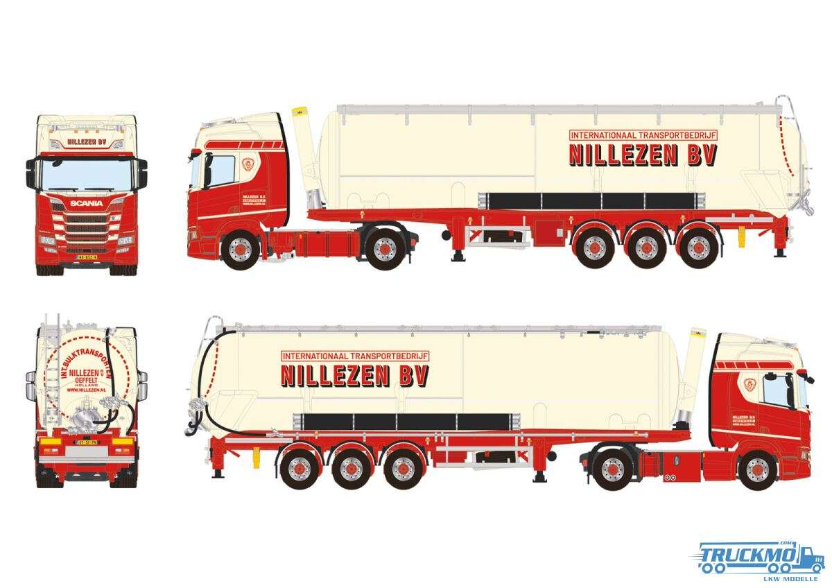 WSI Nillezen Transport Scania R Highline CR20H 4x2 Bulk Tipper Semitrailer 3axle 01-4263