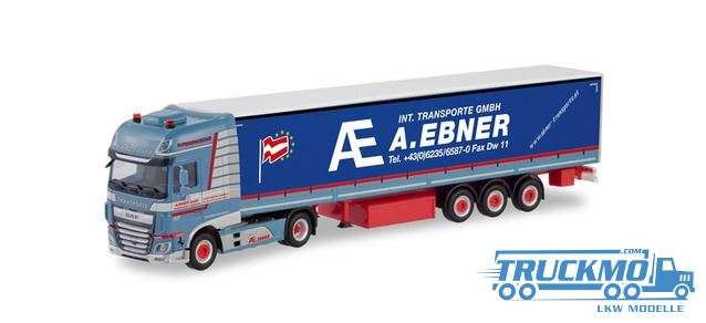Herpa A. Ebner DAF XF SSC facelift Curtain canvas semitrailer with side walls 311502