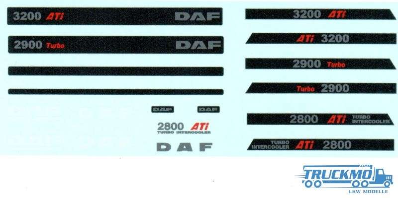Tekno Decals DAF 2800 DAF 2900 DAF 3200 Decal Typenschild 020-153 80705