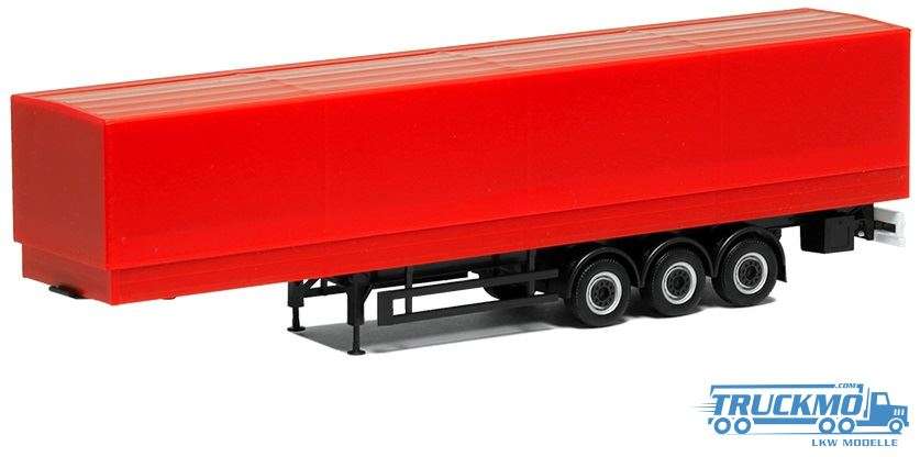 Herpa Medi Euro tarpaulin trailer rear doors red 640126