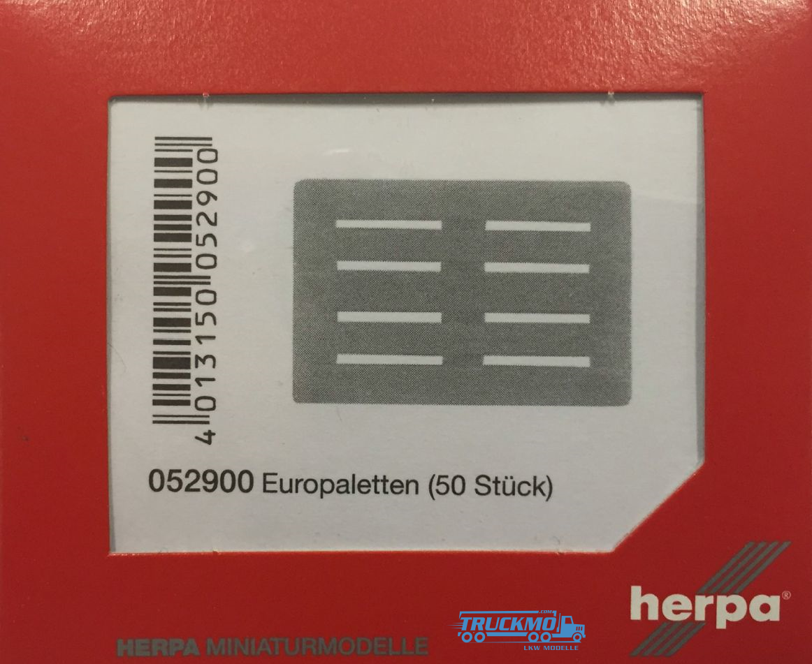 Herpa Europaletten, 50 Stück 1/87 052900