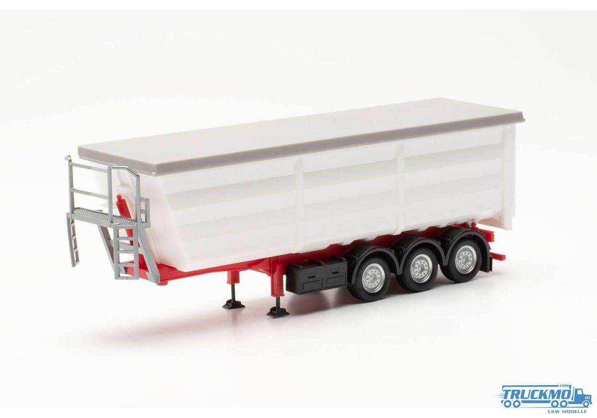 Herpa rounded steel trailer white 077057