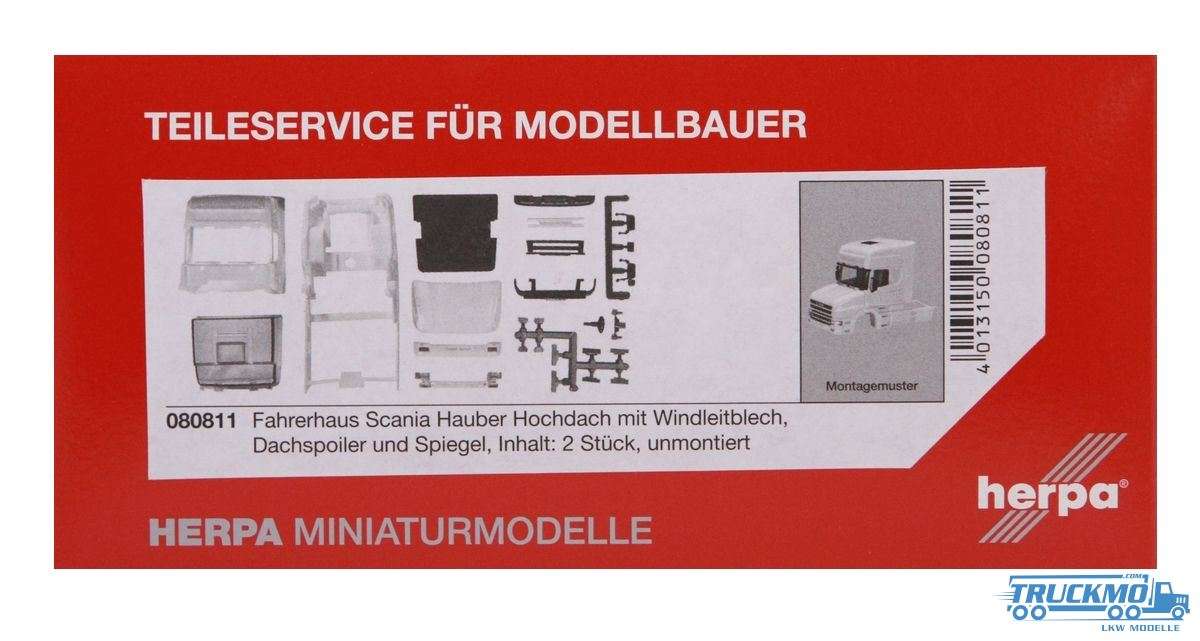 Herpa LKW Modell Scania Hauber Topline Fahrerhaus mit Windleitblechen (passend zu 080620 + 080972)