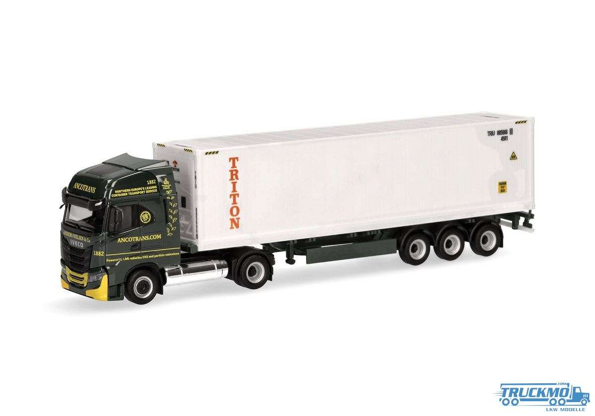 Herpa Ancotrans Triton Iveco S-Way LNG Container Semitrailer 317146