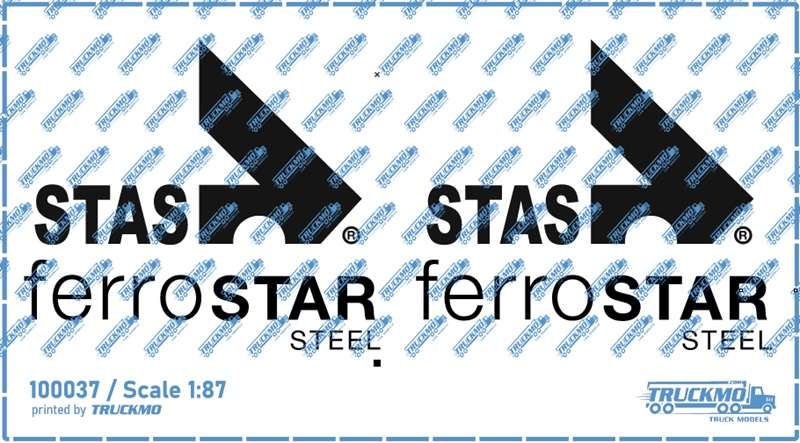 TRUCKMO Decals Logo STAS ferroSTAR Steel Trailerhersteller 100037