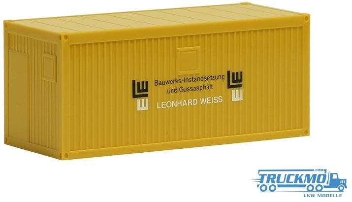 Herpa Leonhard Weiss Bauwerks-Instandsetzung Gussasphalt 20 ft. Baucontainer 938303