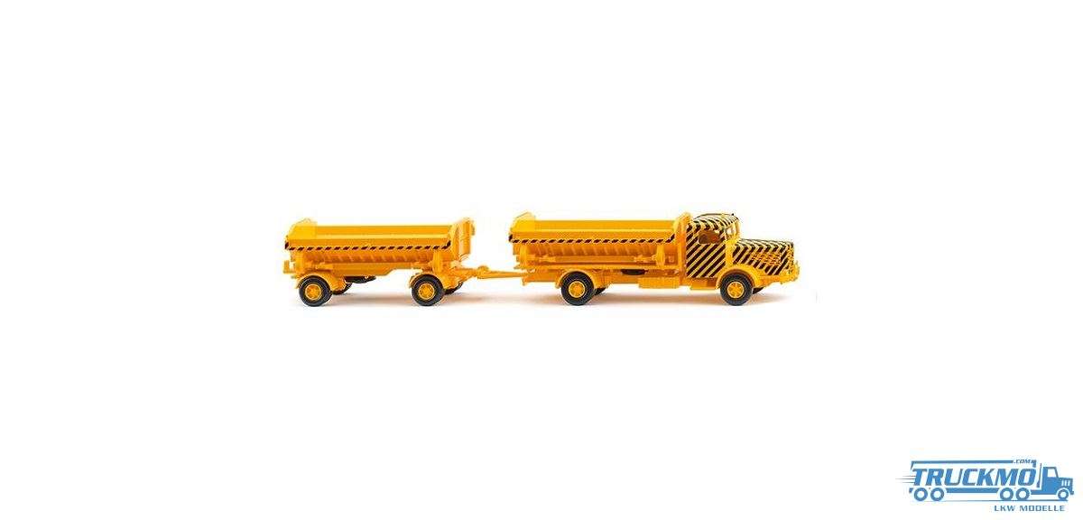 Wiking Büssing 8000 Tipper Truck-Trailer yellow 067506