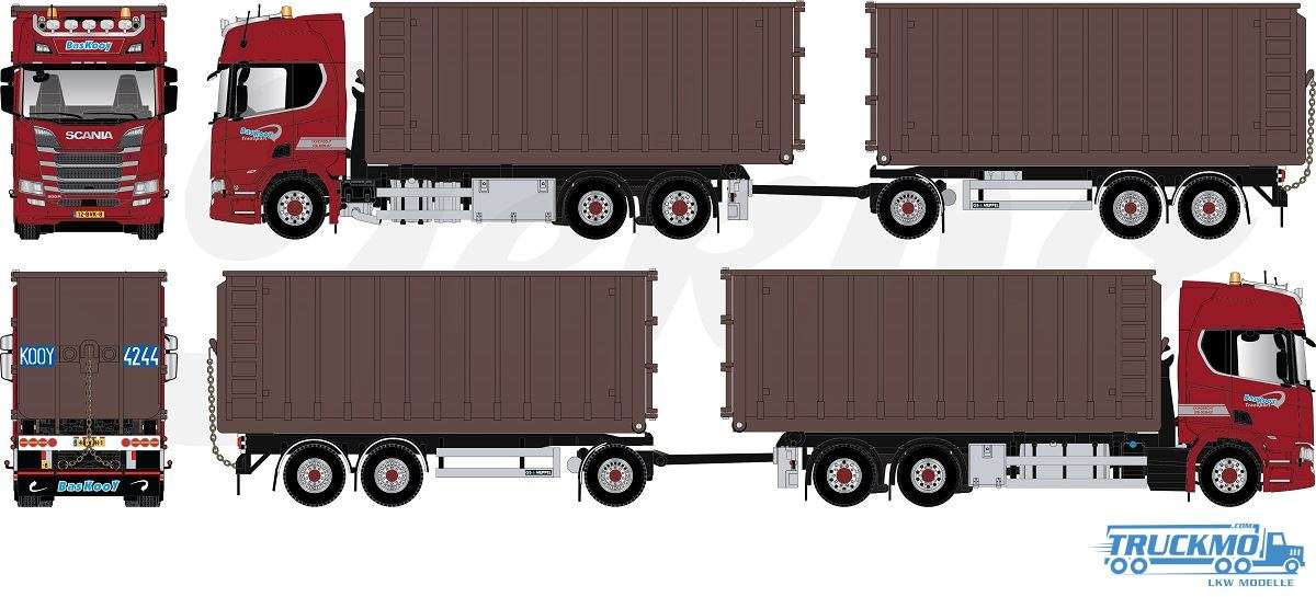 Tekno Bas Kooy Scania Next Gen R-Serie Container semitrailer 86463
