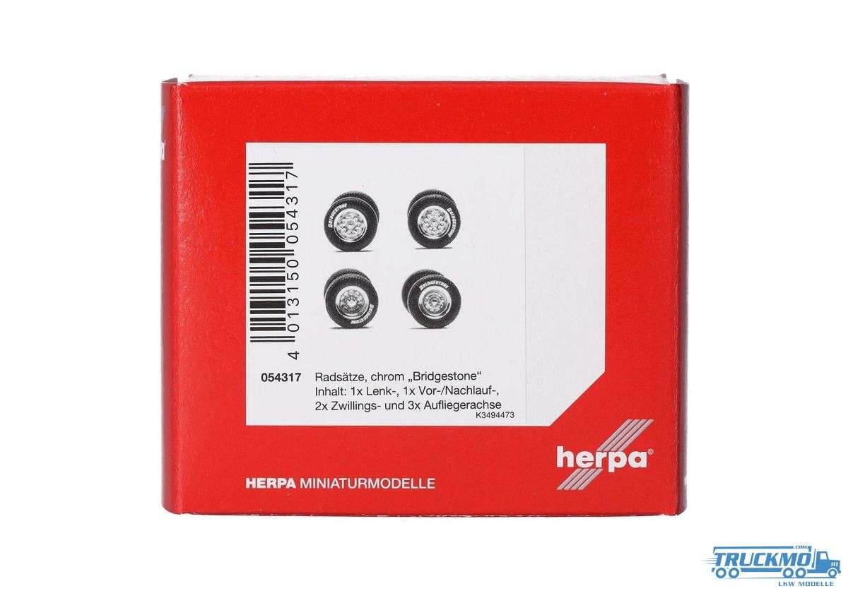 Herpa Bridgestone Radsatz midi chrom 7 Stück 1x Lenk-, 1x Vor/Nachlauf-, 2x Zwillings- und 3x Auflie