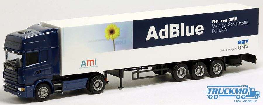 AWM OMV AdBlue Scania 124 Topline box trailer 75920