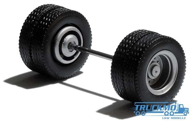 Herpa Wheelset silver for trailer, twice frosted 690003E