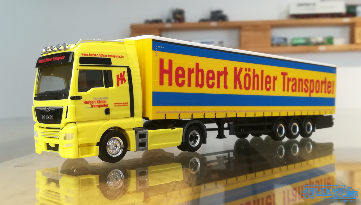 Herpa Herbert Köhler MAN TGX XXL Gardinenplanen-Sattelzug 938327