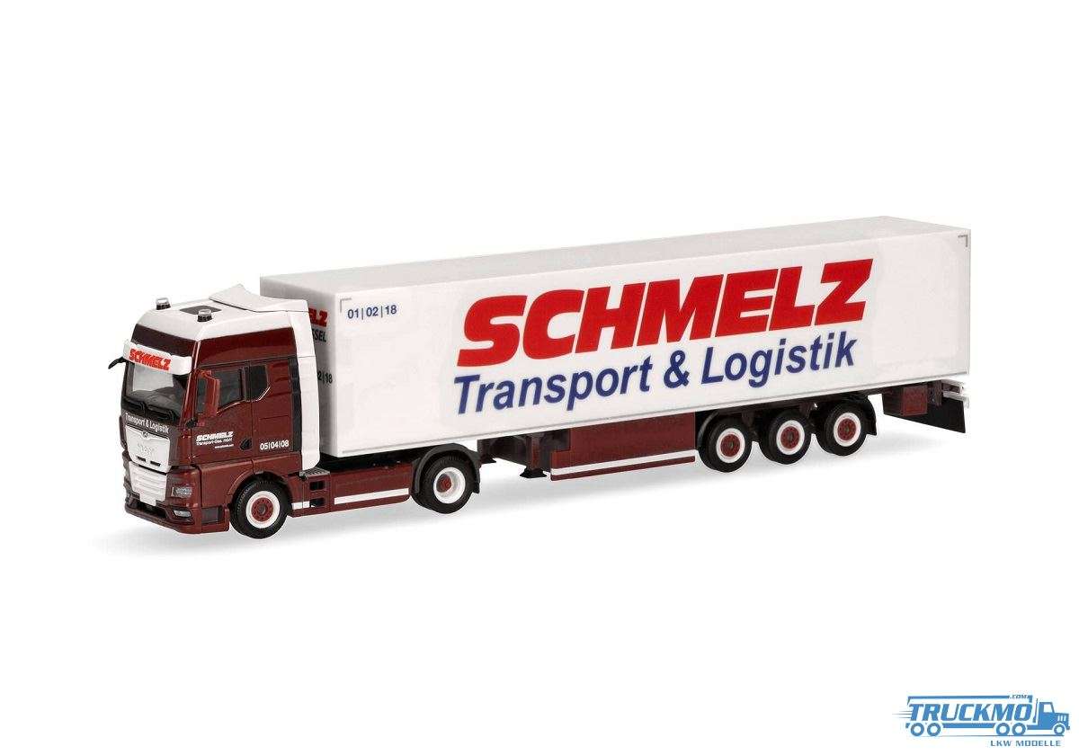 Herpa Schmelz Kassel MAN TGX GX box semitrailer 317351