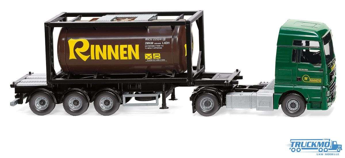 Wiking Rinnen MAN TGX Euro 6c 20´ tank container semitrailer 053606