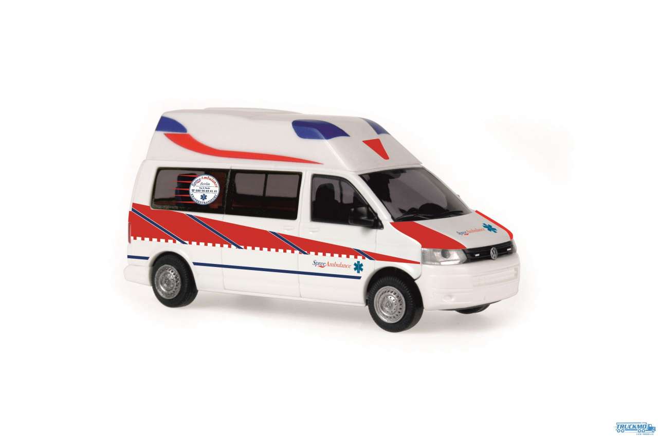 Rietze Spree Ambulance Volkswagen Ambulanz Mobile Hornis Silver 53603