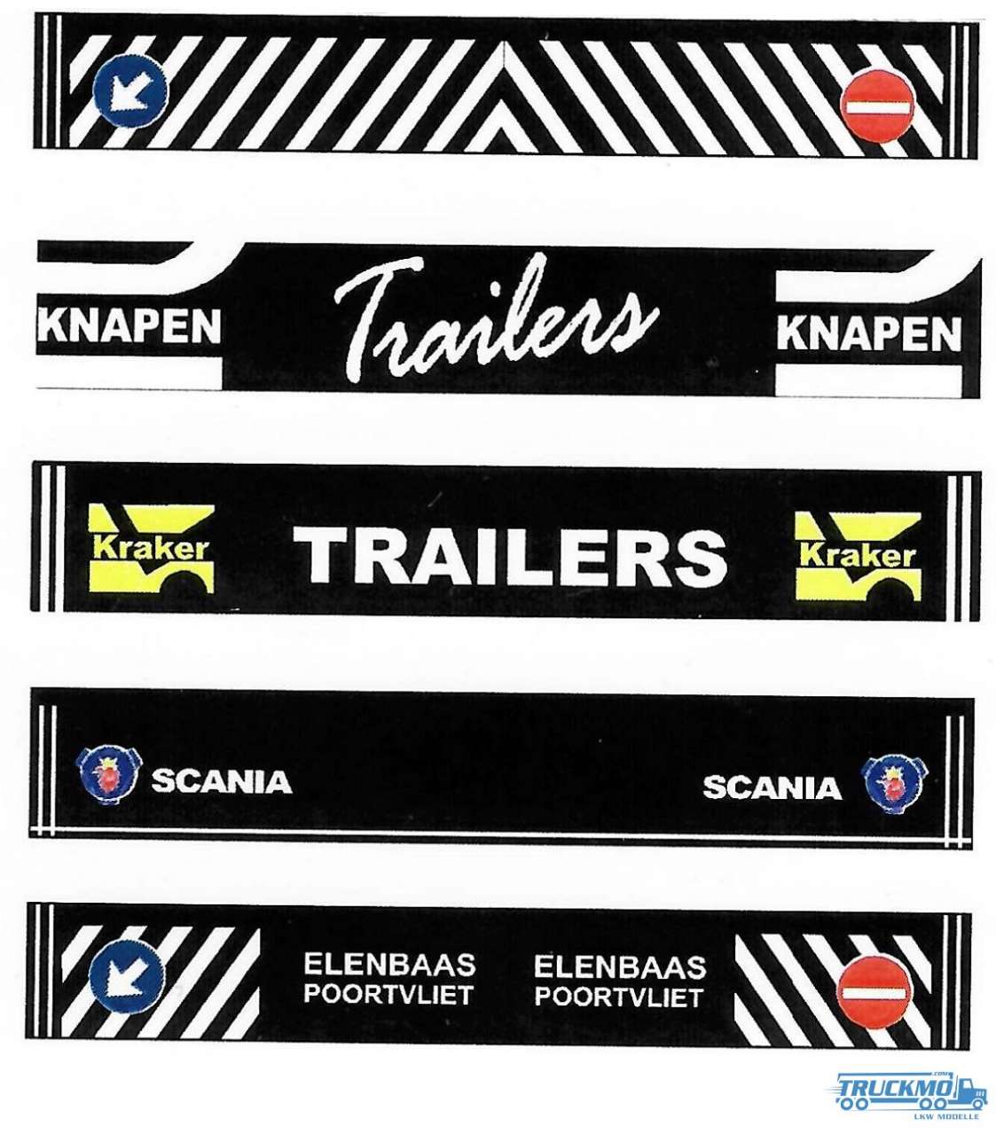 Tekno Decals Stickerset 102 Markierung Knapen, Kraker, Scania, Elenbaas 020-070 80481