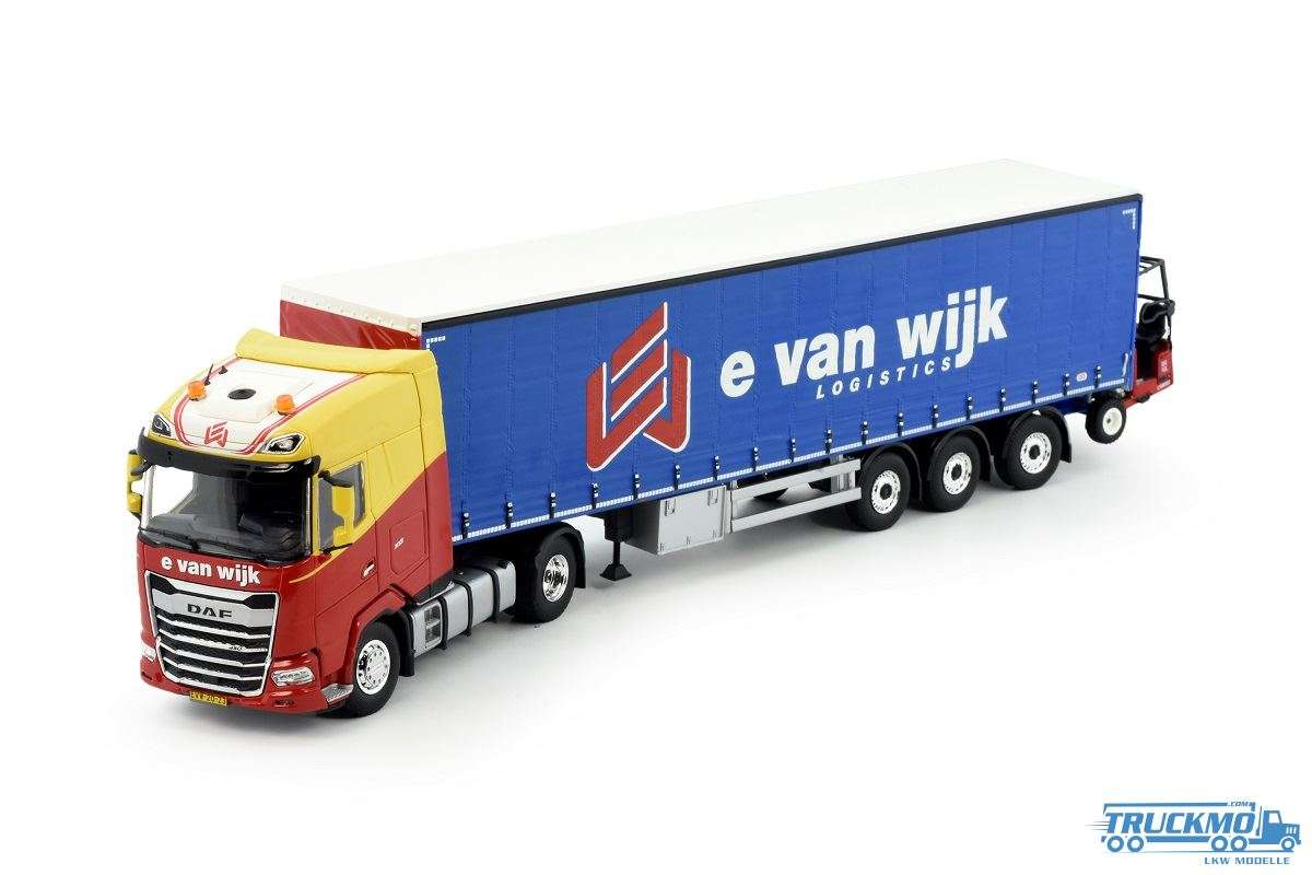 Tekno E. van Wijk DAF XG 4x2 curtainside semitrailer with truck-mounted forklift 83736