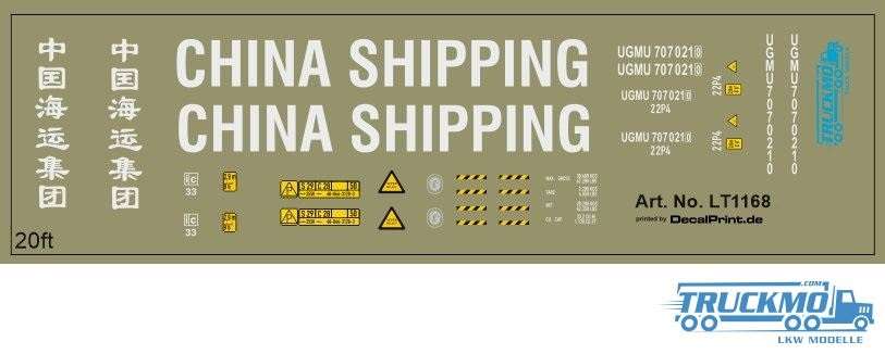 TRUCKMO Decal China Shipping 20ft Container LT1168