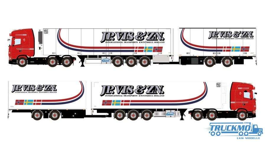 WSI J.P. Vis &amp; Zn, Scania S Highline CS20H 6x2 Tag Axle Reefer Semitrailer 3axle + Reefer Trailer 2axle 01-4219