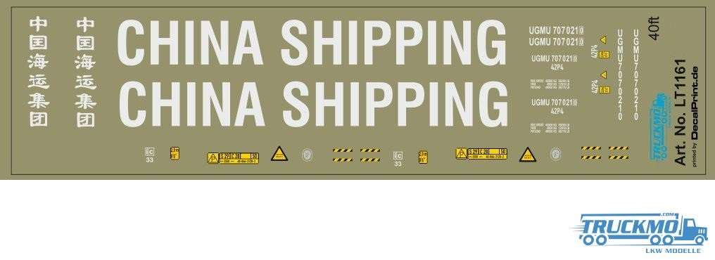 TRUCKMO Decal China Shipping 40ft Container LT1161