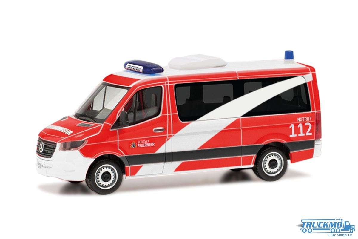 Herpa Berliner Feuerwehr Mercedes Benz Sprinter 18 Bus Flachdach 097819