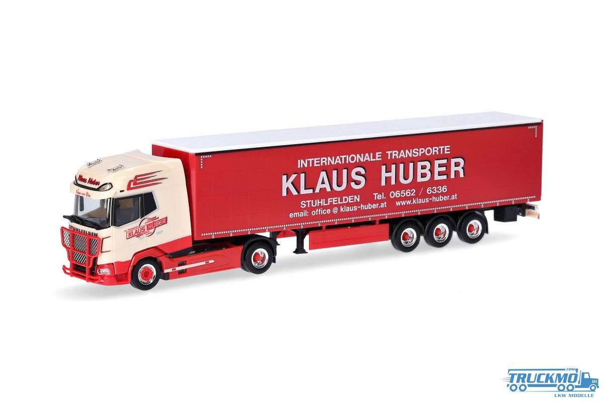 Herpa Klaus Huber DAF XG+ Curtain Tarpaulin Semitrailer 955072