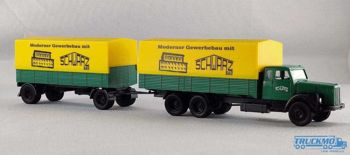 VK Modelle Schwarz Bau Scania 111 platform trailer 77053