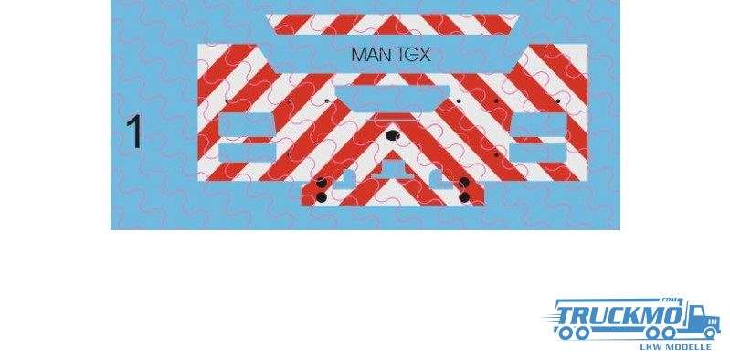 TRUCKMO Decal Warndecal TGX No4 rot weiß 12D-0526
