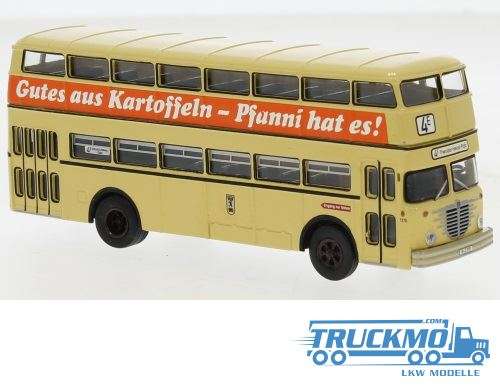 Brekina BVG Pfanni Büssing D2U double decker Bus 1960 61255