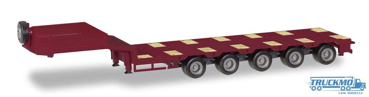 Herpa Goldhofer 5-axle semi low loader trailer with enclosed ramps ruby red 076388-009