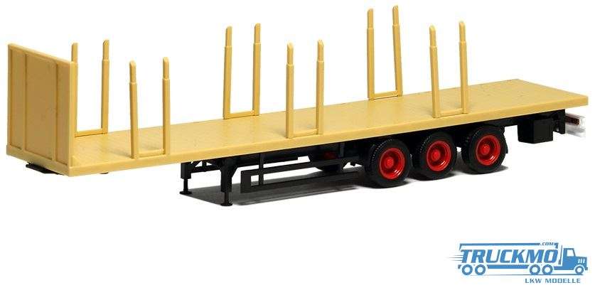 AWM Euro stanchion platform semi-trailer loading area sand yellow chassis black 671633
