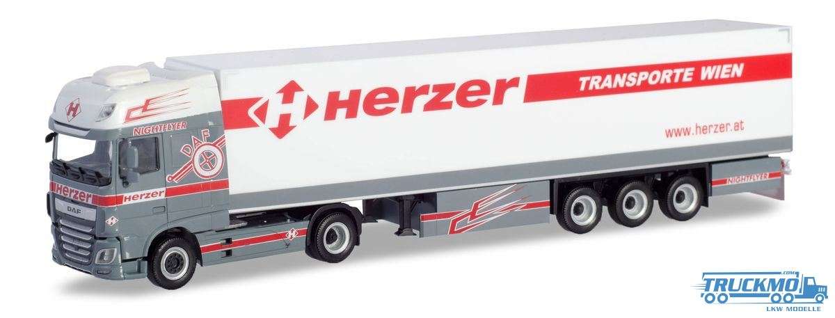 Herpa Herzer DAF XF Super Space Cab Euro 6 reefer trailer 937221