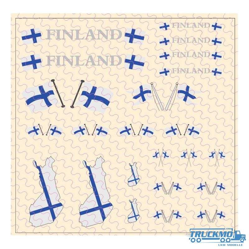 TRUCKMO Decal Flag Set Finland 12D-0520