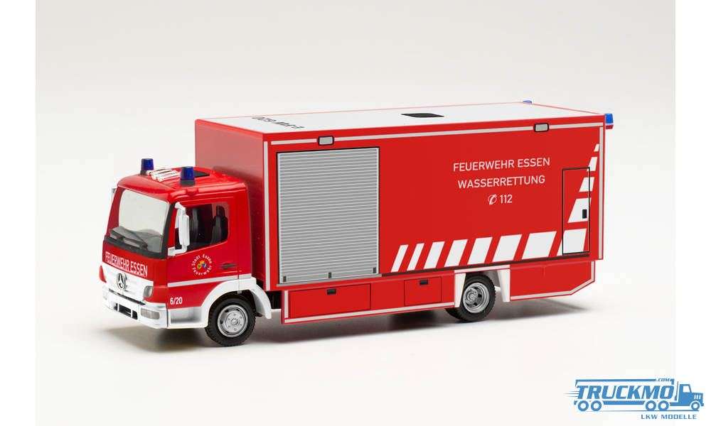 Herpa Feuerwehr Essen Wasserrettung Mercedes Benz Atego Koffer-LKW 096553
