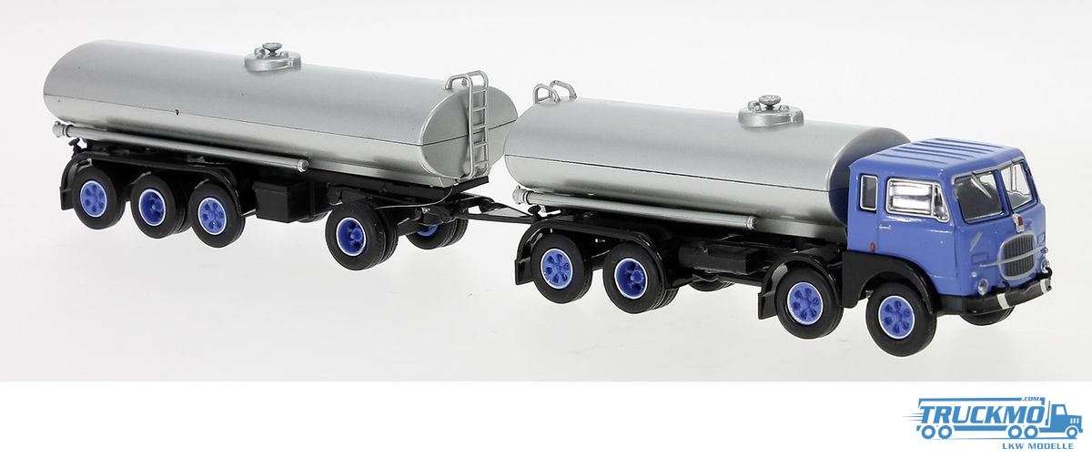 Brekina Fiat 690 Millepiedi tanker truck blue silver 58451