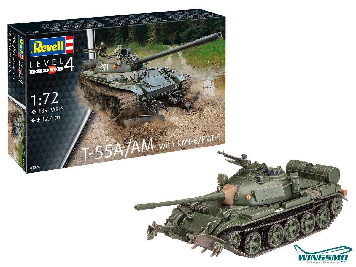 Revell Military T-55A / AM with KMT-6 / EMT-5 1:72 03328