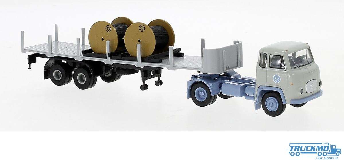 Brekina Slab Scania LB 76 stanchion trailer cable drum 85173