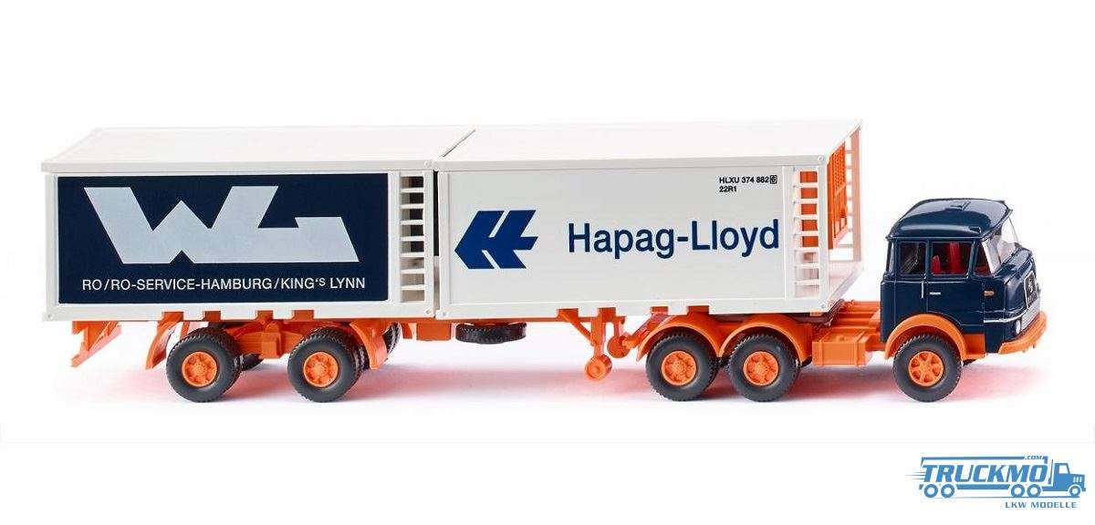 Wiking Hapag Lloyd Krupp Kühlcontainer-Sattelzug 052201