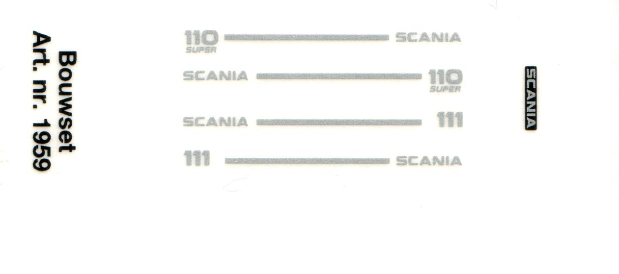 Tekno Parts Scania L110/111 Sticker Set 82272