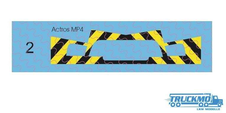 TRUCKMO Decal Warndecal Actros MP yellow black 3 pieces 12D-0530