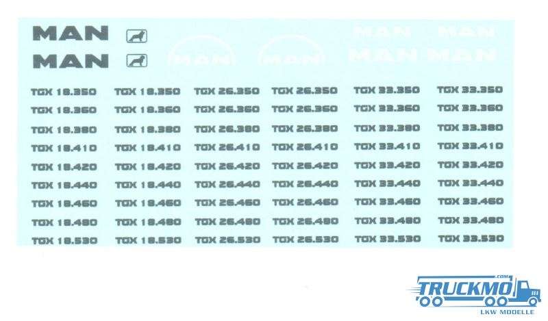 Tekno Decals Decal MAN Typenbezeichnung 020-148 80559