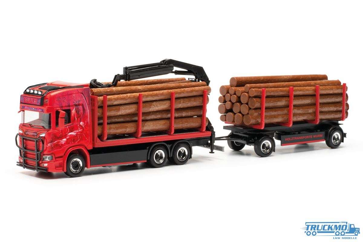 Herpa Wurm Transporte Scania CR20HD timber transporter semitrailer 317443