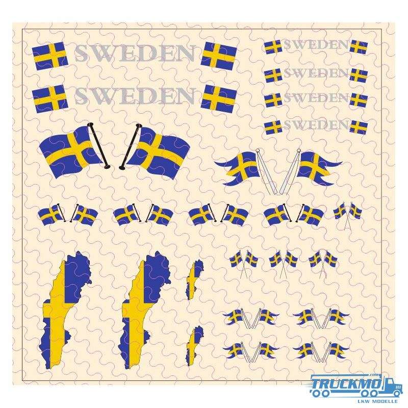 TRUCKMO Decal Flag Set Sweden 12D-0521