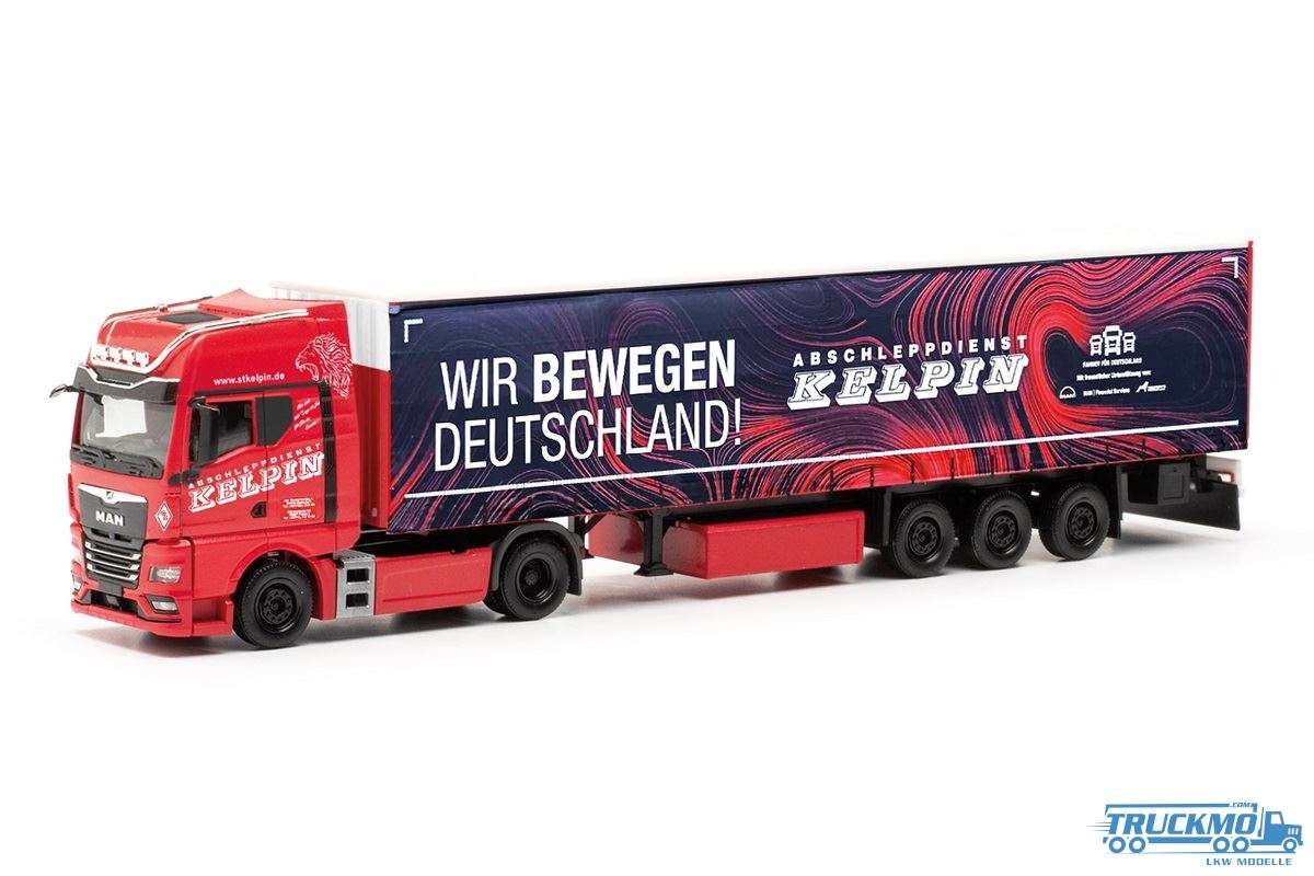 Herpa KELPIN/Wir bewegen Deutschland MAN TGX GX curtainside semitrailer 317771