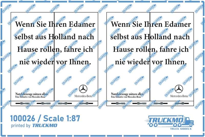 TRUCKMO Decals Trailerheck Edamer Mercedes Benz 100026