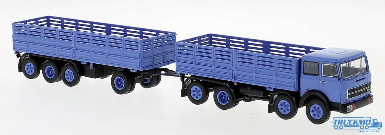 Brekina Fiat 691 trailer truck blue 58531