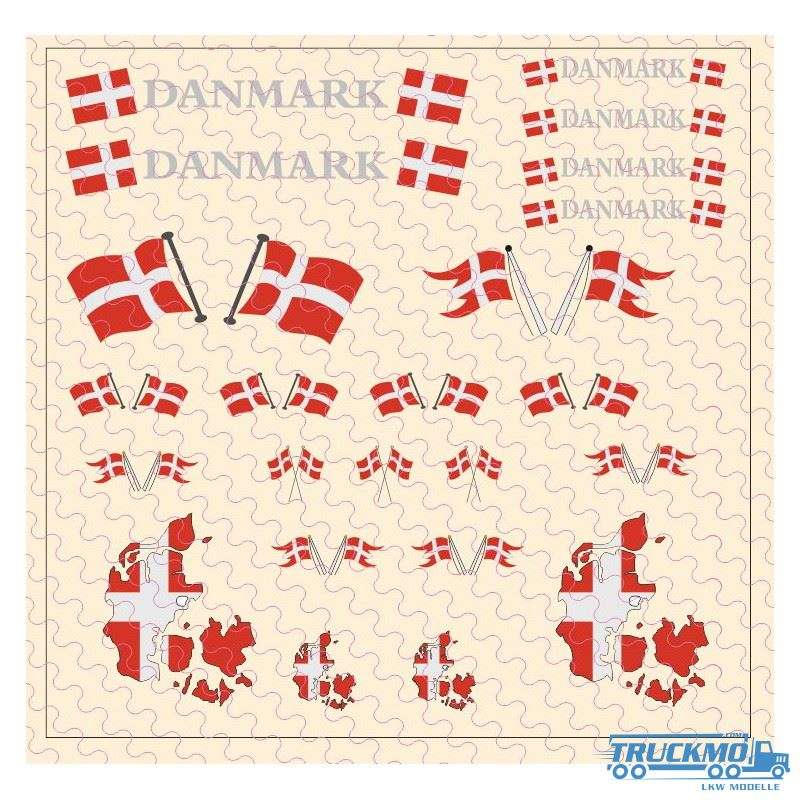 TRUCKMO Decal Flag Set Denmark 12D-0517