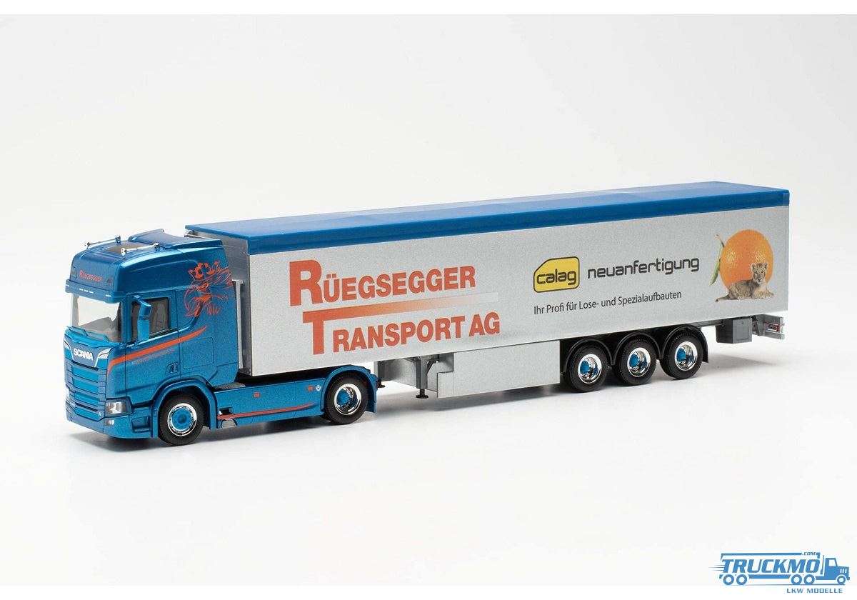 Herpa Rüegsegger Scania CR20HD Schubbodensattelzug 952385