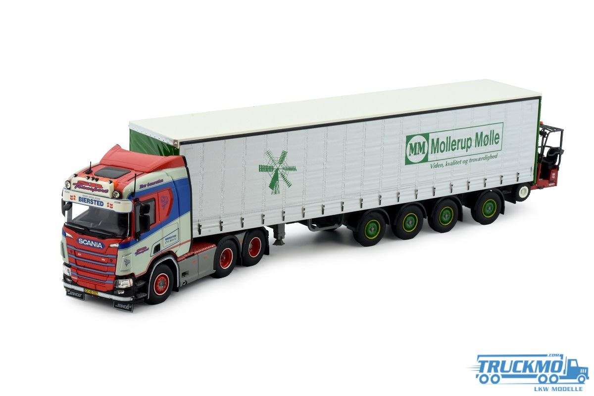 Tekno SB Transport Scania Next Gen R500 Curtainside Trailer 4-Axle with Moffet transportable forklift 82400