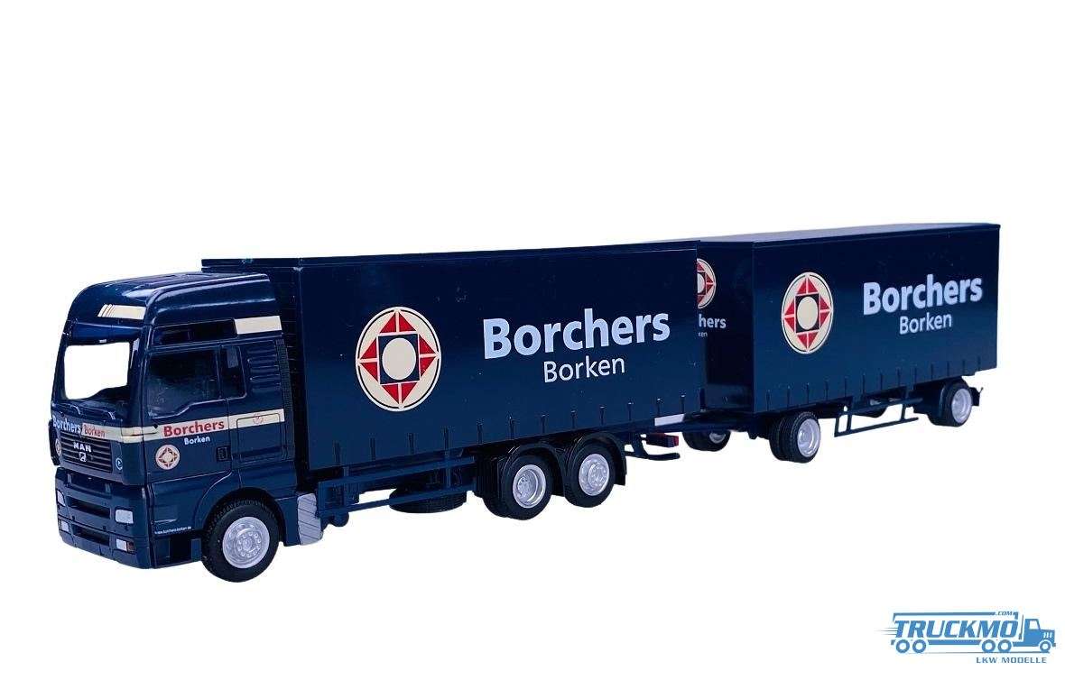 AWM Borchers MAN TGA XXL tarpaulin box truck-trailer 75985